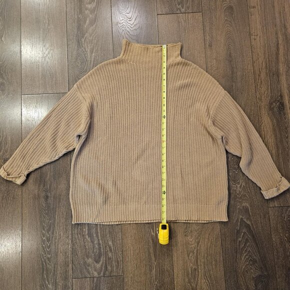 American Eagle Women's Beige Tan Oversized Fit Long Chunky Knit Sweater Size S - Picture 7 of 16